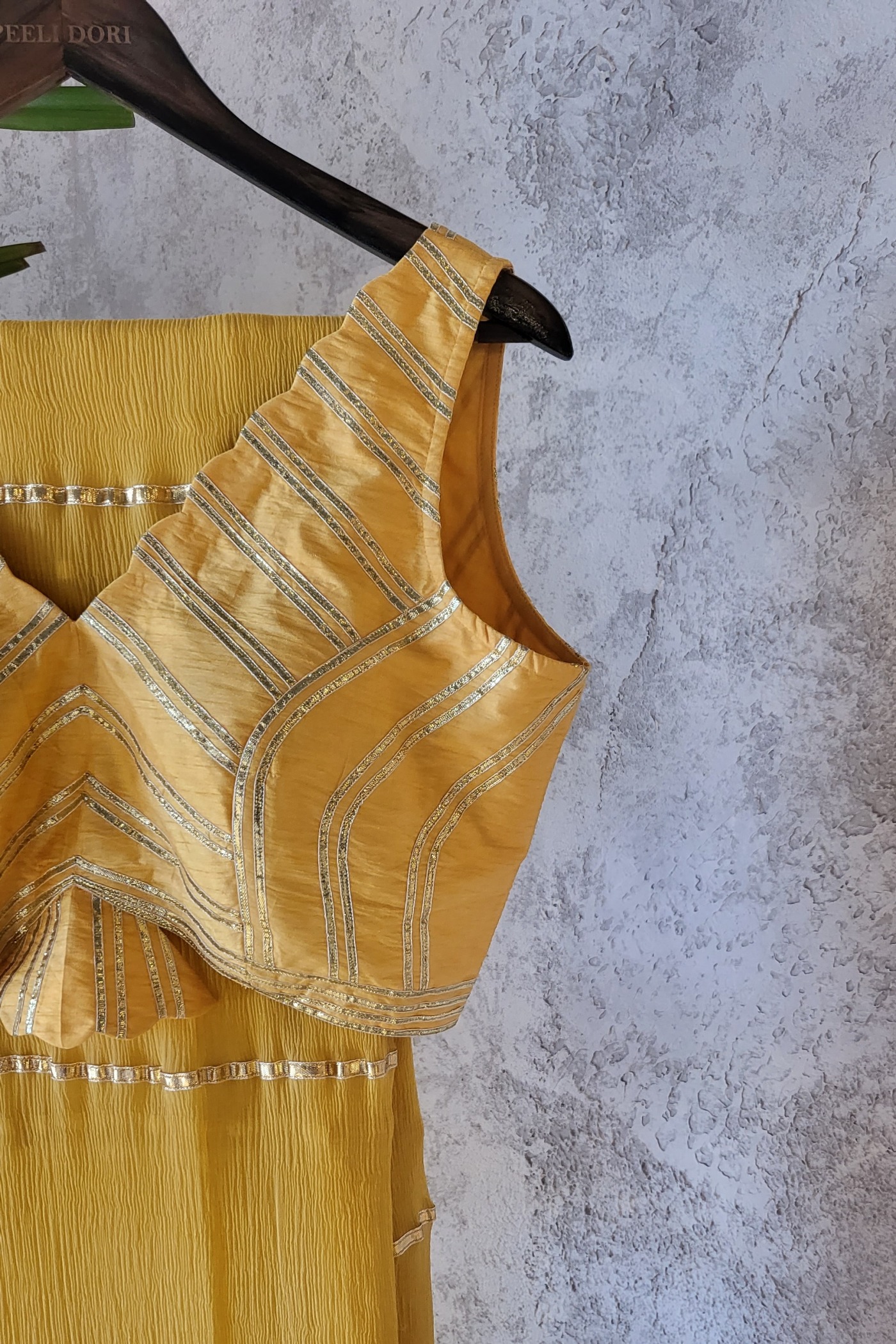 Dhara Chiffon Saree - Mellow Yellow · Pure Chiffon & Raw Silk · Gota Work | Peeli Dori