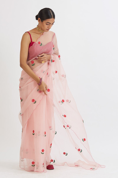 GUL MEHANDI SAREE BLUSH PINK