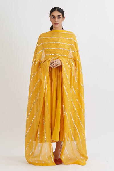 YELLOW RUPALI ANARKALI