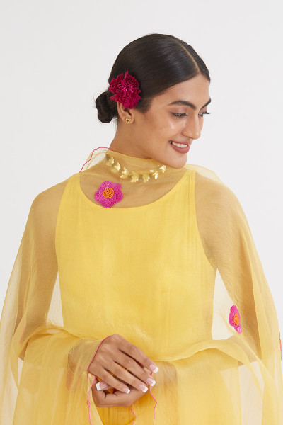 YELLOW GUL ANARKALI SET