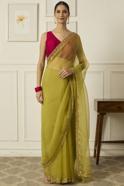 LIME RUQSAT SAREE