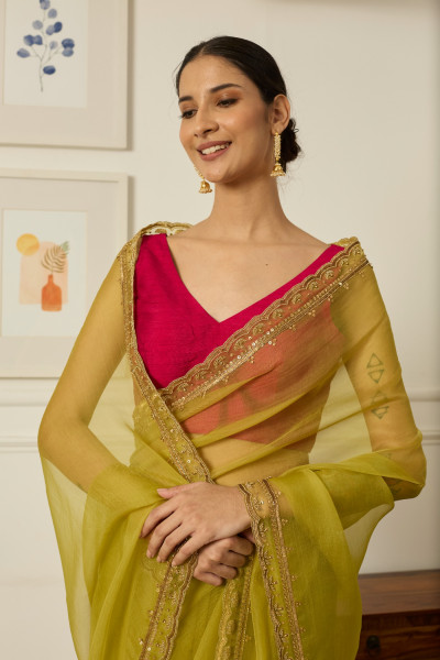 LIME RUQSAT SAREE