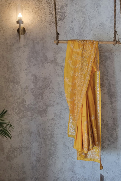 PAKIZHA CHANDERI YELLOW SAREE