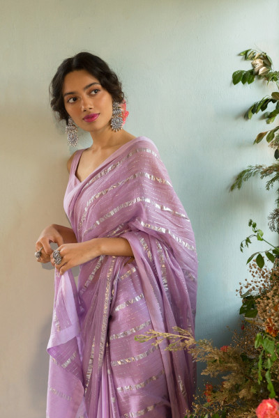 LAVENDER CHANDERI SAREE