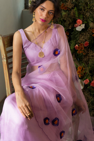 GUL LAVENDER ORGANZA SAREE