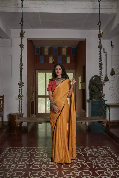 HALDI PLEATED SAREE