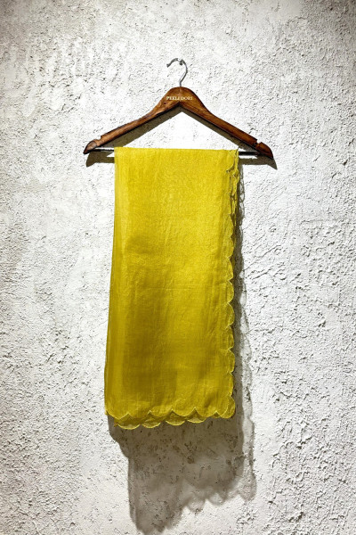 LIME SILK ORGANZA DUPATTA