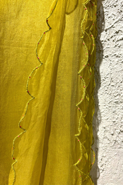 LIME SILK ORGANZA DUPATTA