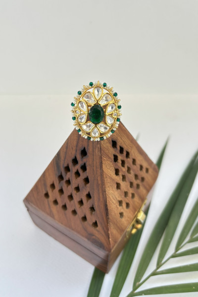 KUNDAN MEENA EMRALD RING