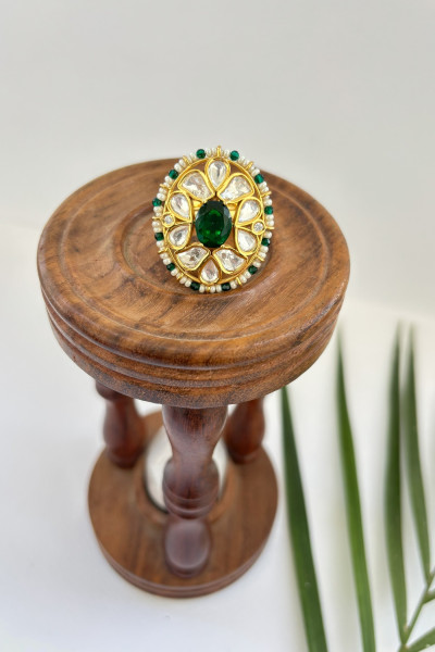 KUNDAN MEENA EMRALD RING