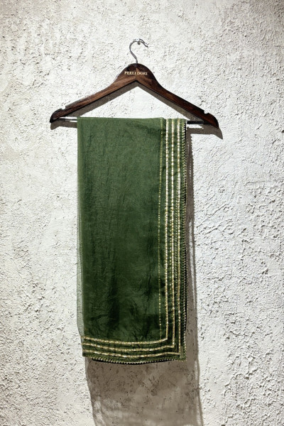 TILFI OLIVE GREEN DUPATTA