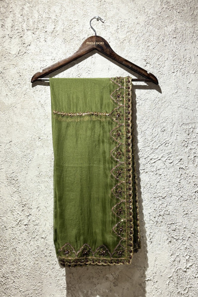 MEHAFIL OLIVE GREEN DUPATTA