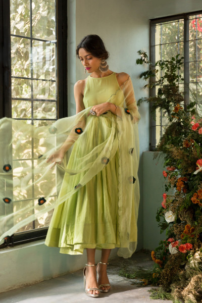 MINT GREEN GUL ANARKALI SET