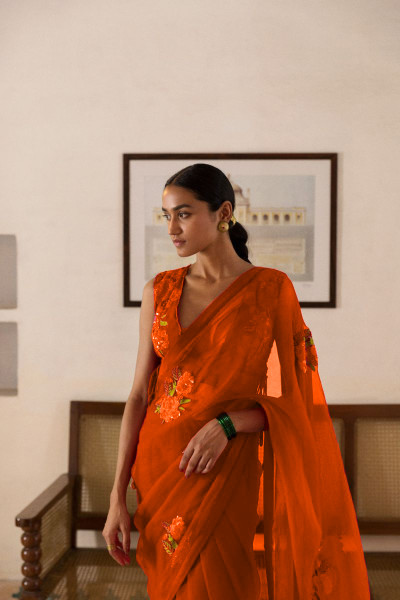 ORANGE SAHINA SAREE