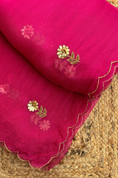 IRIS PINK GOLDEN DUPATTA