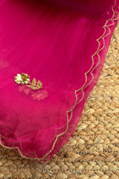 IRIS PINK GOLDEN DUPATTA