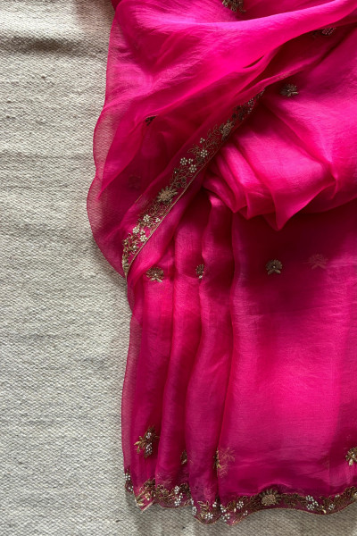 RASHI PINK SILK ORGANZA SAREE