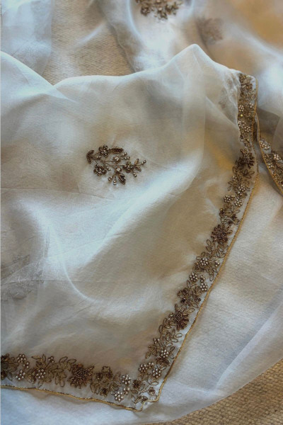 IVORY GOLD MEENAKSHI DUPATTA