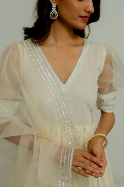 TILFI IVORY ANARKALI