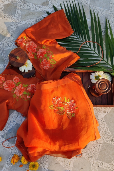 ORANGE SAHINA SAREE