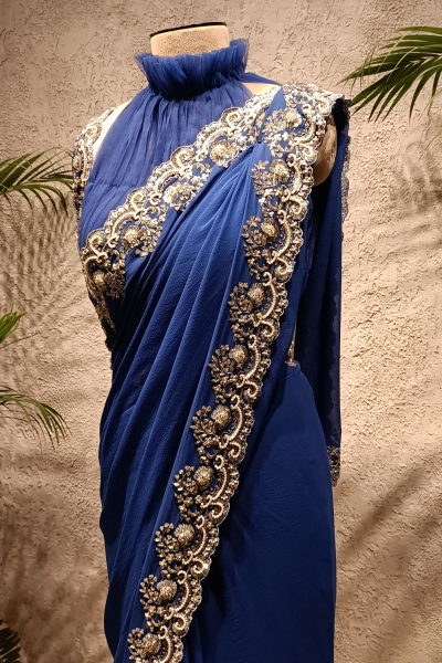 NISHKA BLUE GEORGETTE SAREE