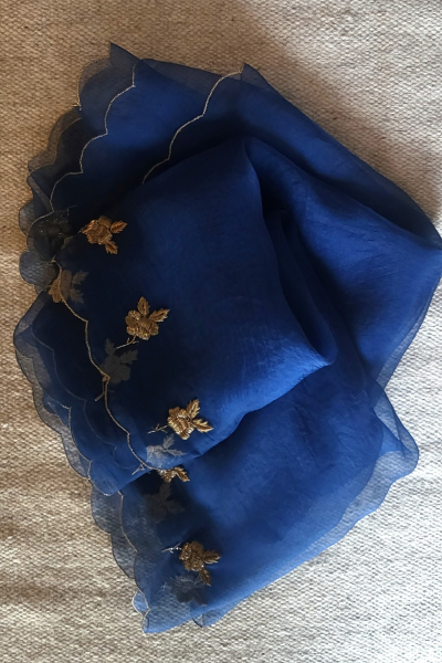 ROSEIN BLUE SILK ORGANZA SAREE