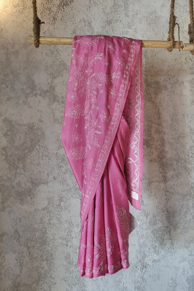 PAKIZHA CHANDERI PINK SAREE