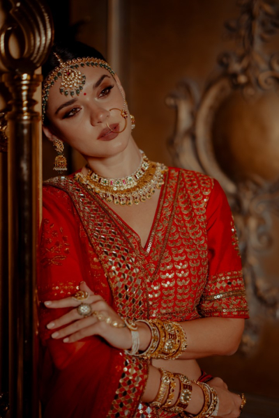 ASHANI RED BRIDAL LEHANGA