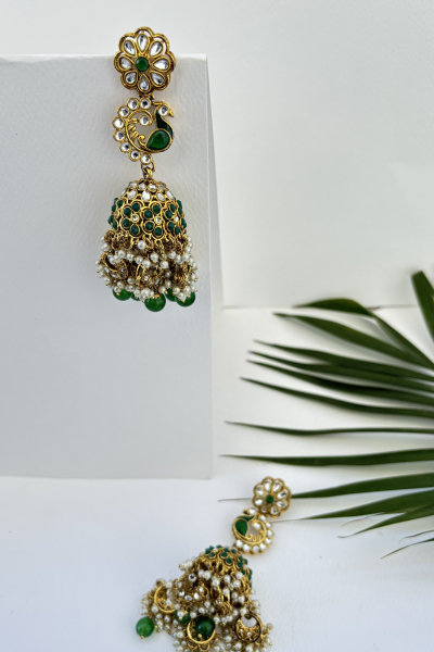 HEAVY GREEN MOR EARRINGS