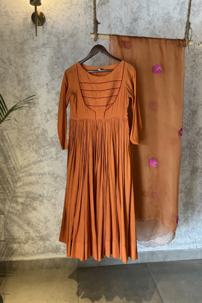 ORANGE GUL ANARKALI SET