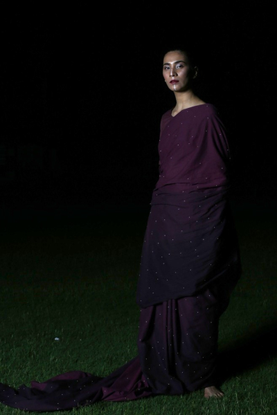 ASHWIN TARA PLUM SAREE