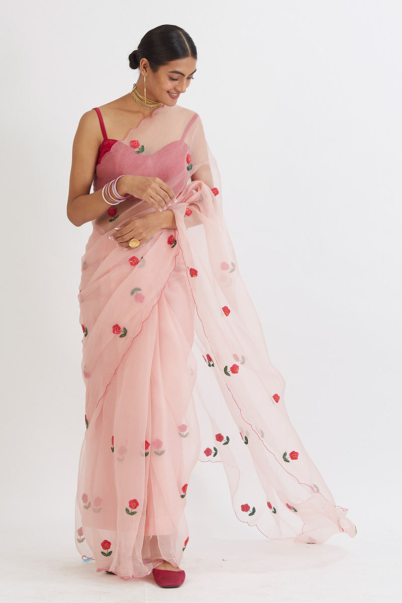 GUL MEHANDI SAREE BLUSH PINK