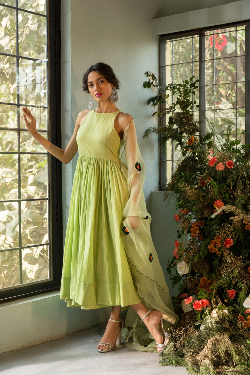 MINT GREEN GUL ANARKALI SET