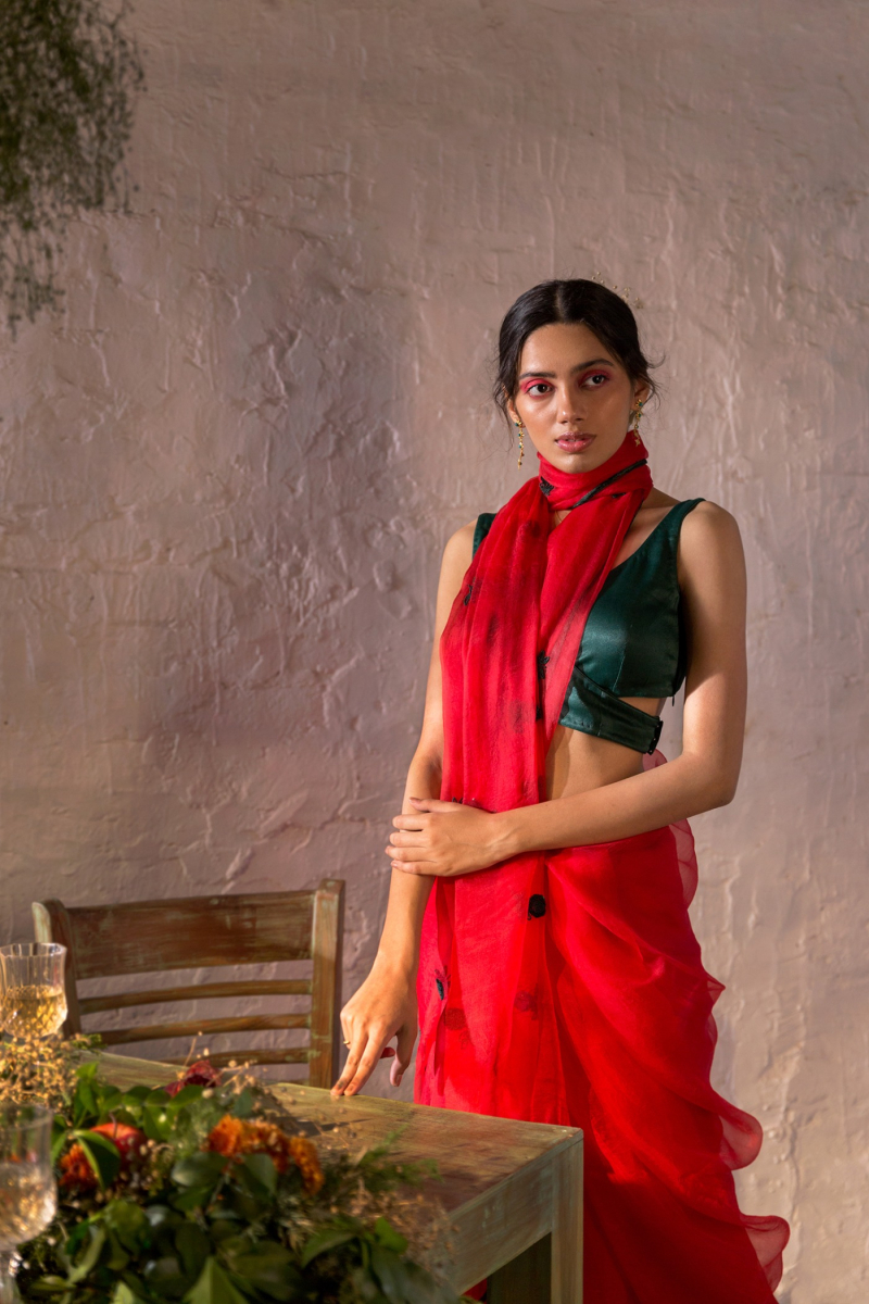 RUHANI RED SAREE