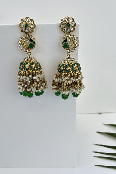 HEAVY GREEN MOR EARRINGS