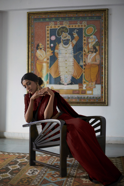 MAROON NILAKSHI SAREE