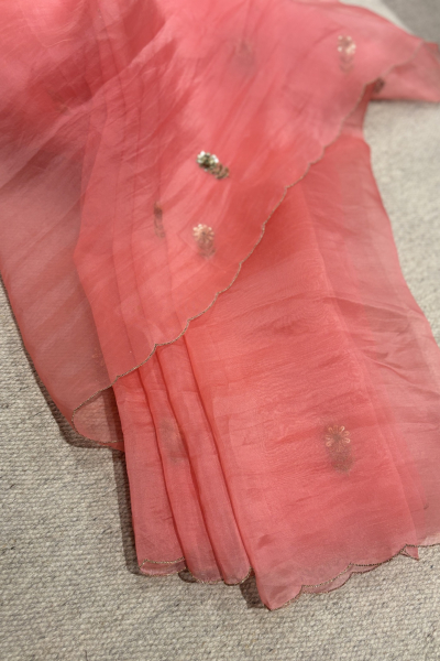 IRIS SAREE-CORAL PINK