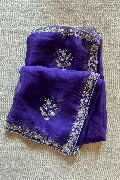 PURPLE- SILVER MEENAKSHI DUPATTA