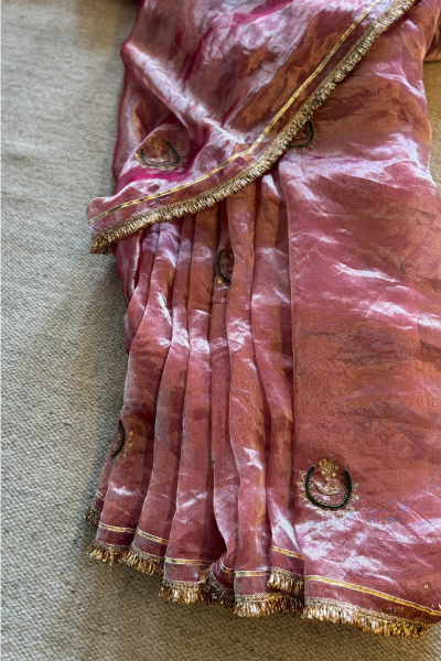 ELOISE PINK SILK TISSUE SAREE