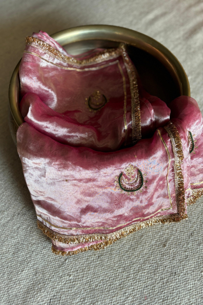 ELOISE PINK SILK TISSUE DUPATTA