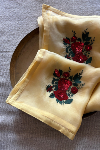 YELLOW ARADHANA SILK ORGANZA SAREE