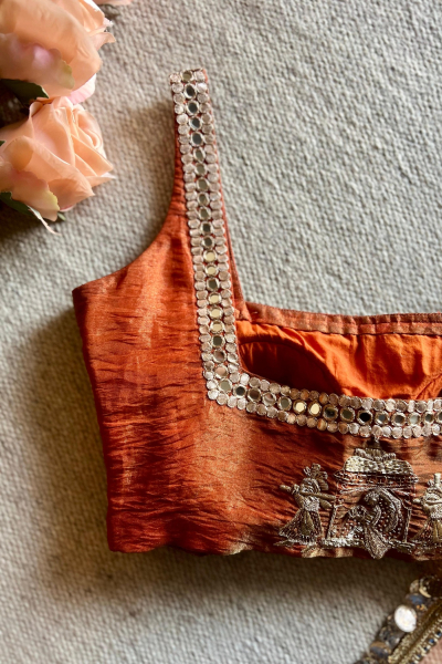 SEESH RUST SILK BLOUSE (SLEEVLESS)