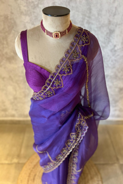 PURPLE MEHAFIL SAREE