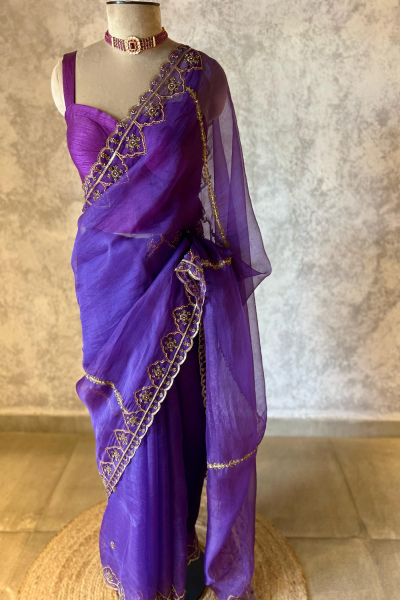 PURPLE MEHAFIL SAREE
