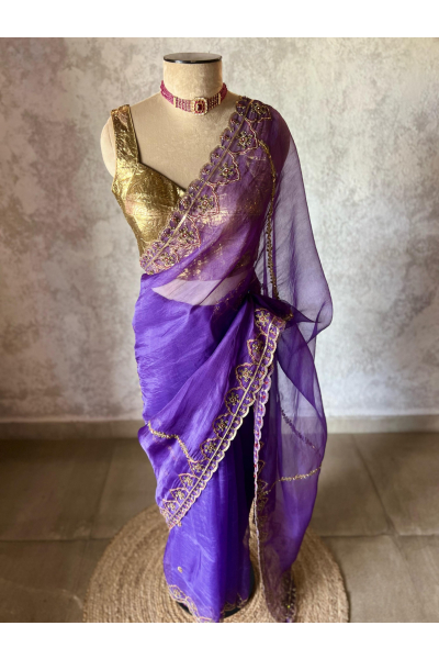 PURPLE MEHAFIL SAREE