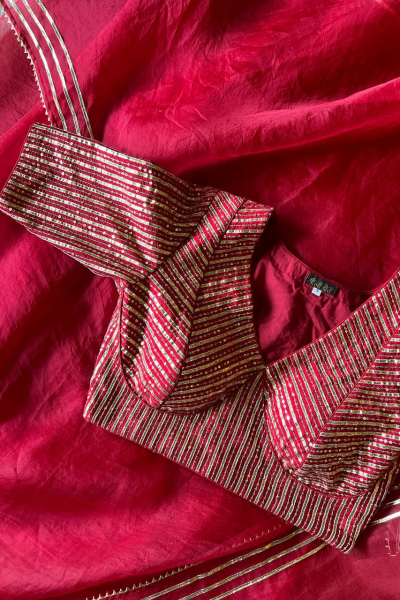 TILFI RED GOTA BLOUSE