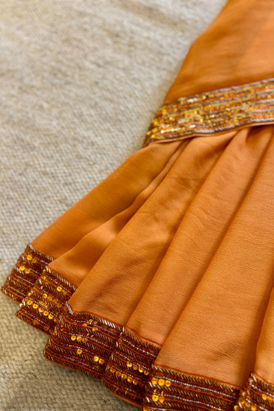 ORANGE ANAMIKA GEORGETTE SAREE