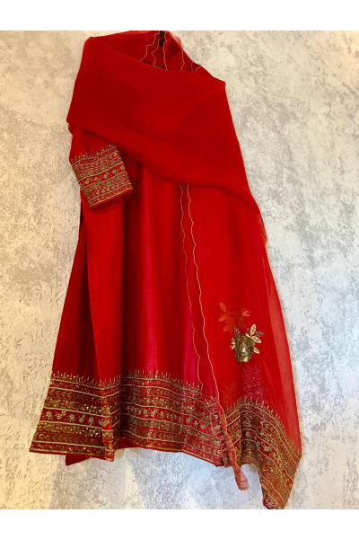 GULMOHAR RED KURTA SET