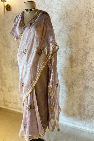 ELOISE PURPLE SILK TISSUE SAREE
