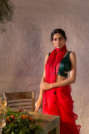 RUHANI RED SAREE